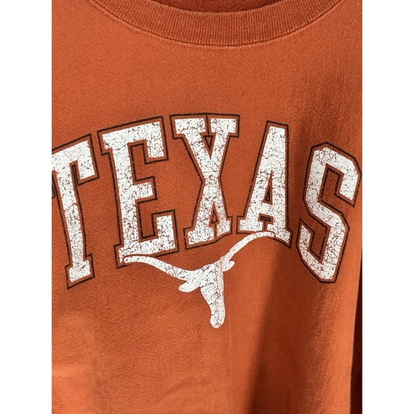 Champion Mens Y2K Texas Longhorns Reverse Weave Sweatshirt XL Distressed Orange - Picture 2 of 10